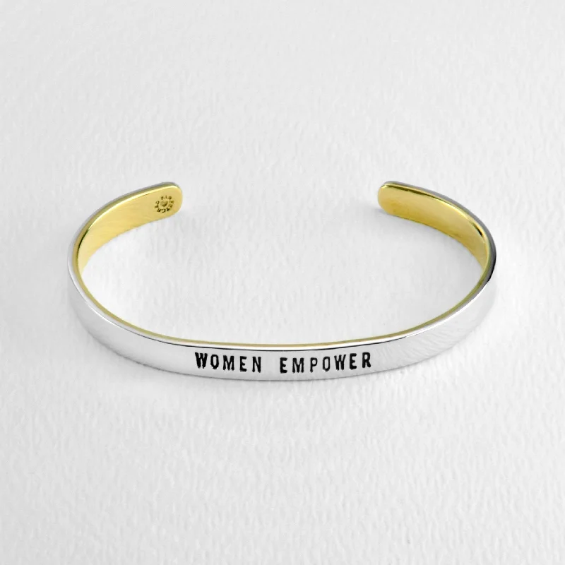 rose gold bangles for women -Women Empower Mixed Metals Cuff Bracelet