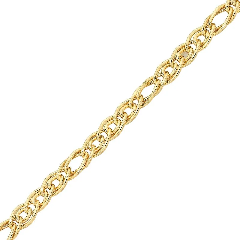 silver necklaces for women -9ct Yellow Gold Double Curb 45cm Necklace