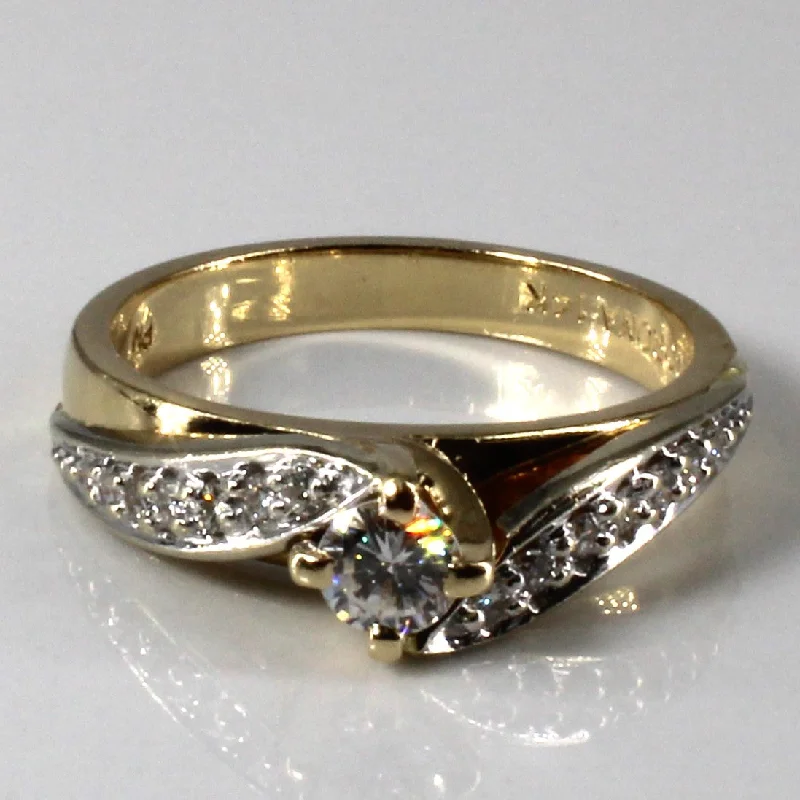 Bypass Solitaire with Accents Diamond Ring | 0.33ctw | SZ 6 |