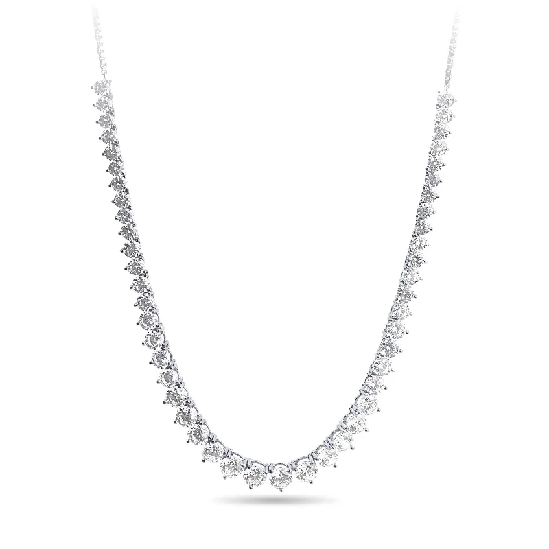 delicate crystal necklaces for women -75cm Tennis Bolo Necklace with Cubic Zirconia in Sterling Silver