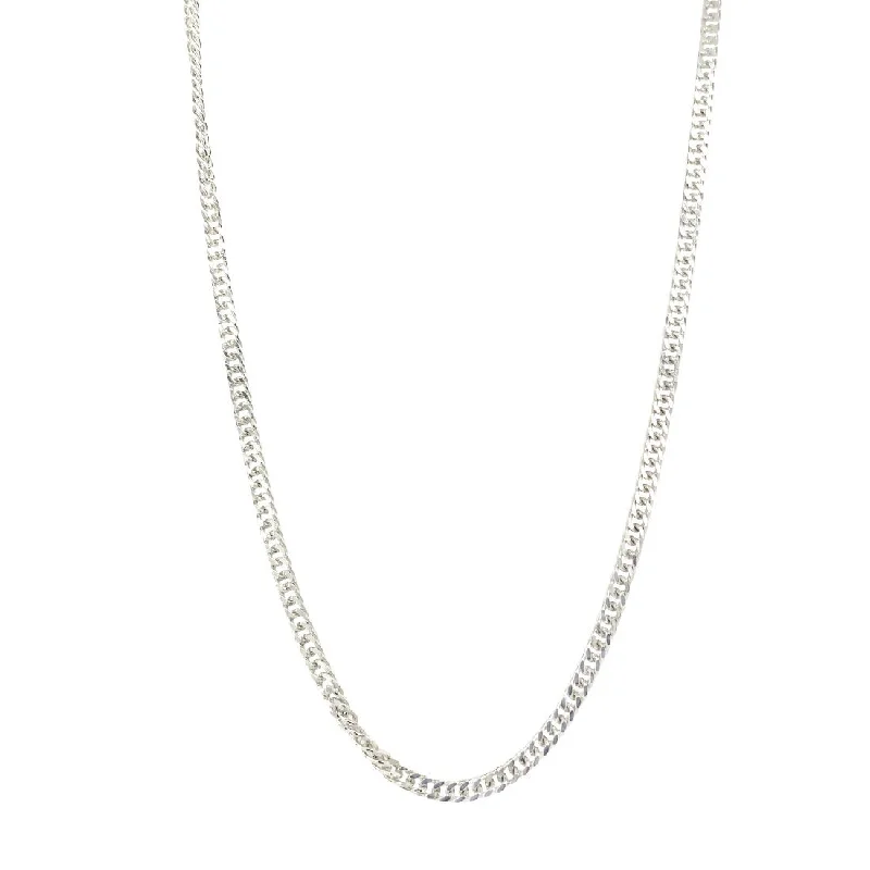 gold pendant necklaces for women -Sterling Silver Tight Curb Necklace 80cm