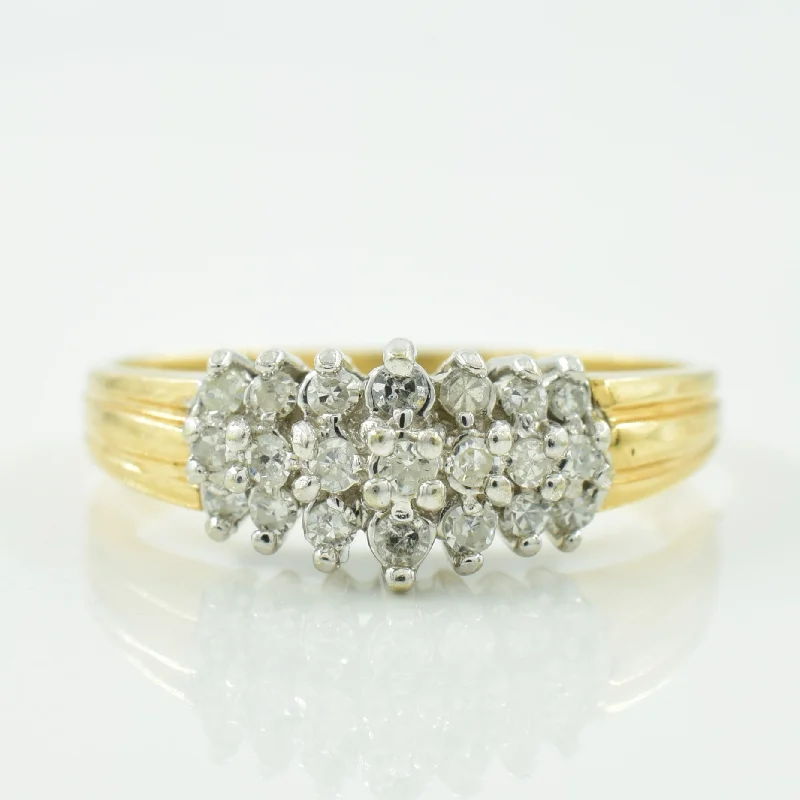 Triple Row Diamond Ring | 0.18ctw | SZ 7.25 |