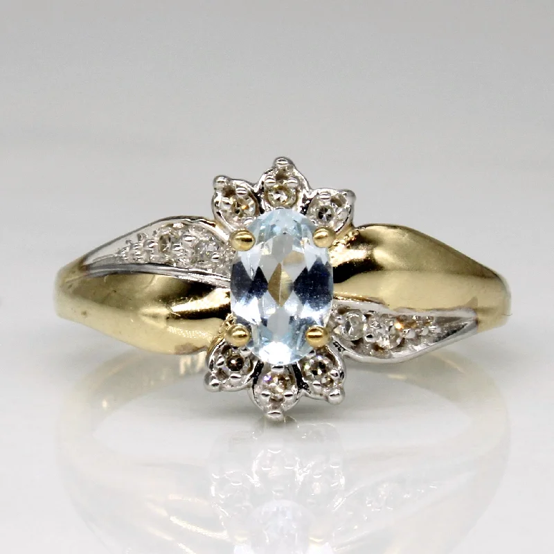 Aquamarine & Diamond Waterfall Ring | 0.30ct, 0.05ctw | SZ 5.75 |