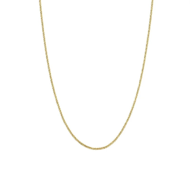 stylish chain necklaces for women -9ct Yellow Gold Diamond Cut Wheat Necklace 55cm