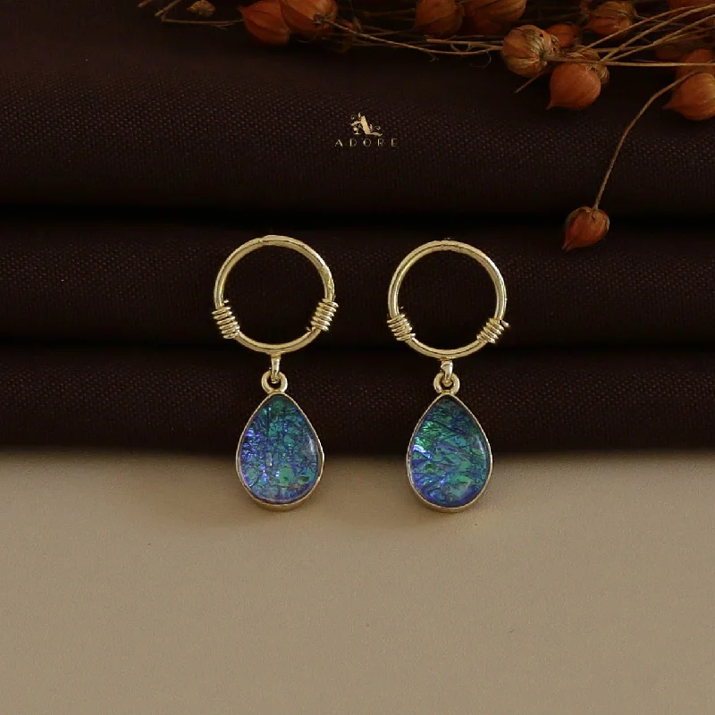 handmade gemstone earrings -Trima Circle Magic Drop Earring