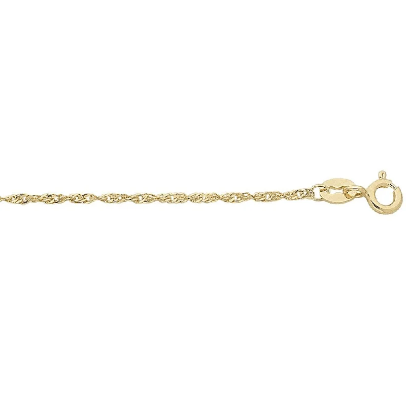 elegant gold necklaces for women -9ct Yellow Gold Fine Singapore Twist Chain Necklace 55cm