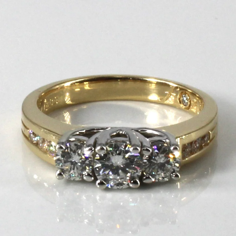 Three Stone Diamond with Accents Ring | 1.02 | SZ 7.25 |