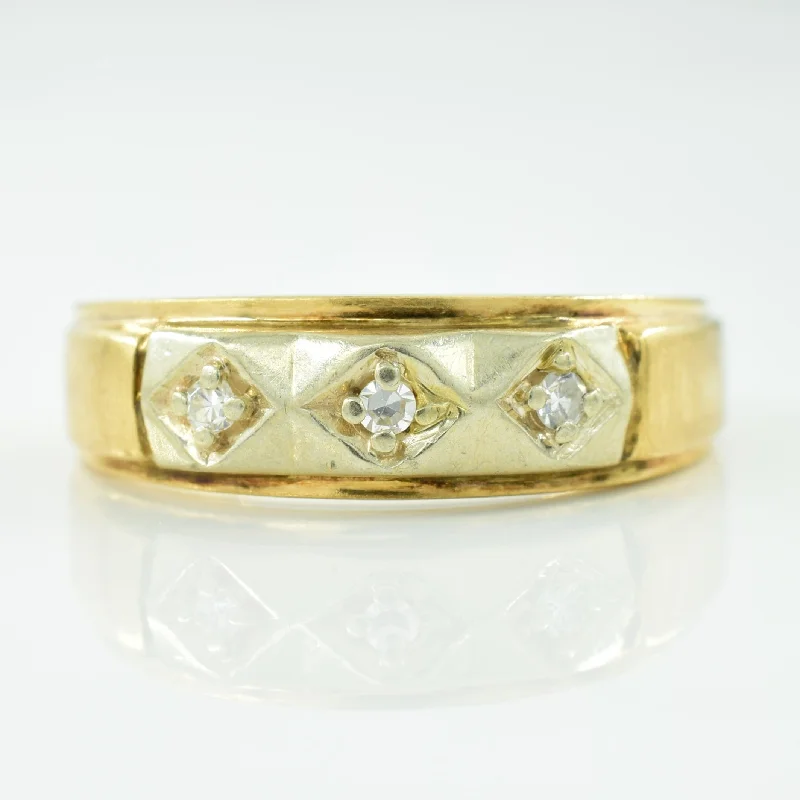 Three Stone Diamond Ring | 0.04ctw | SZ 6.75 |