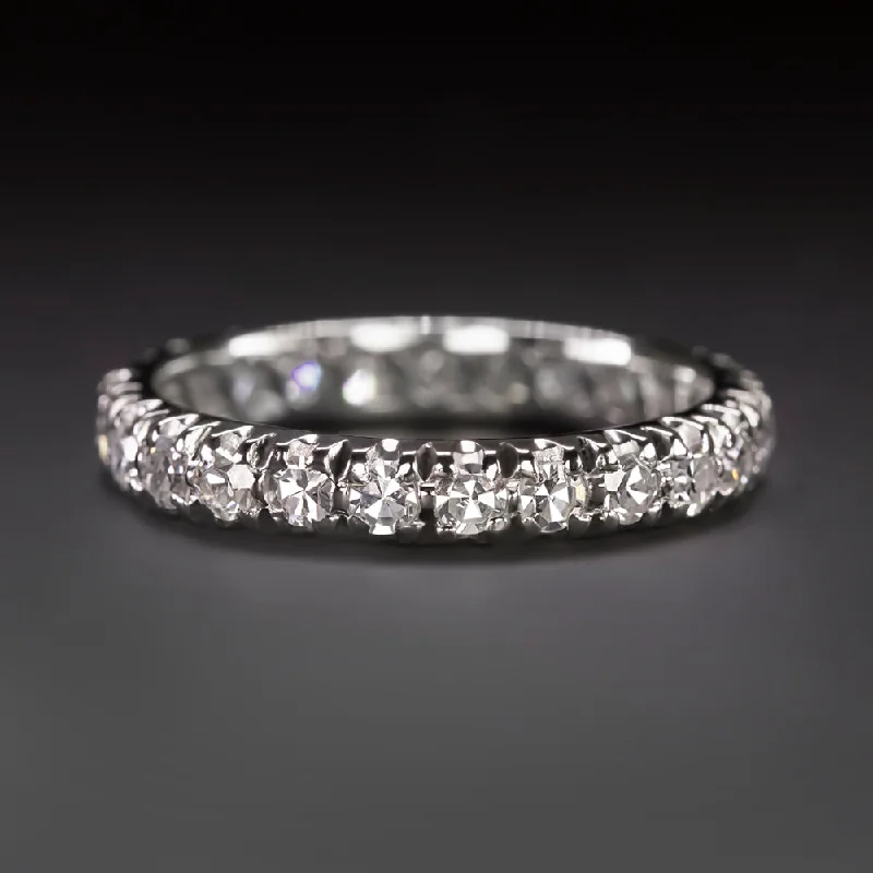 customized engagement rings -0.75ct VINTAGE DIAMOND ETERNITY RING PLATINUM WEDDING BAND NATURAL ESTATE 3/4ct