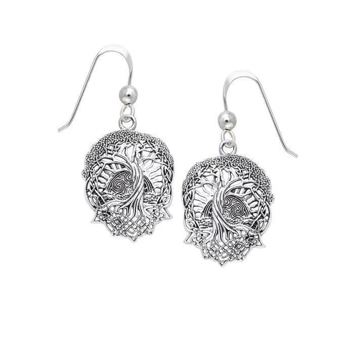 women’s luxury diamond earrings -Get the look of extraordinary ~ Sterling Silver Jewelry Tree of Life Earrings TER1367