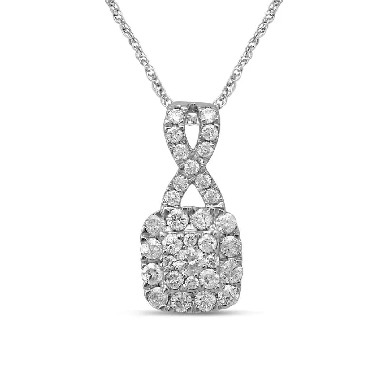 crystal charm necklaces for women -9ct White Gold 0.60ct Diamond Necklace