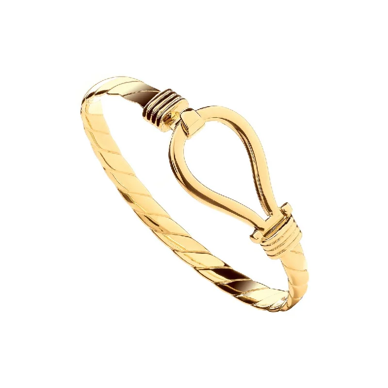 stylish bangles for women -9K Yellow Gold Hook Mans 6.5mm Bangle