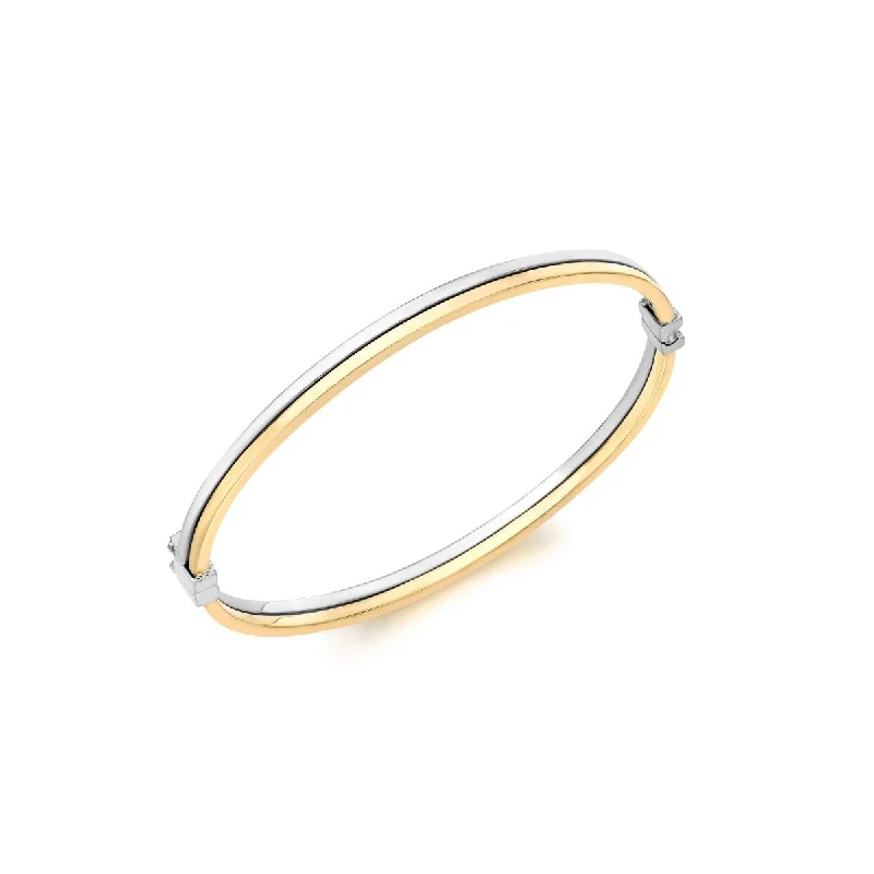 bohemian bangles for women -9K 2-Colour Gold Double-Tube Bangle