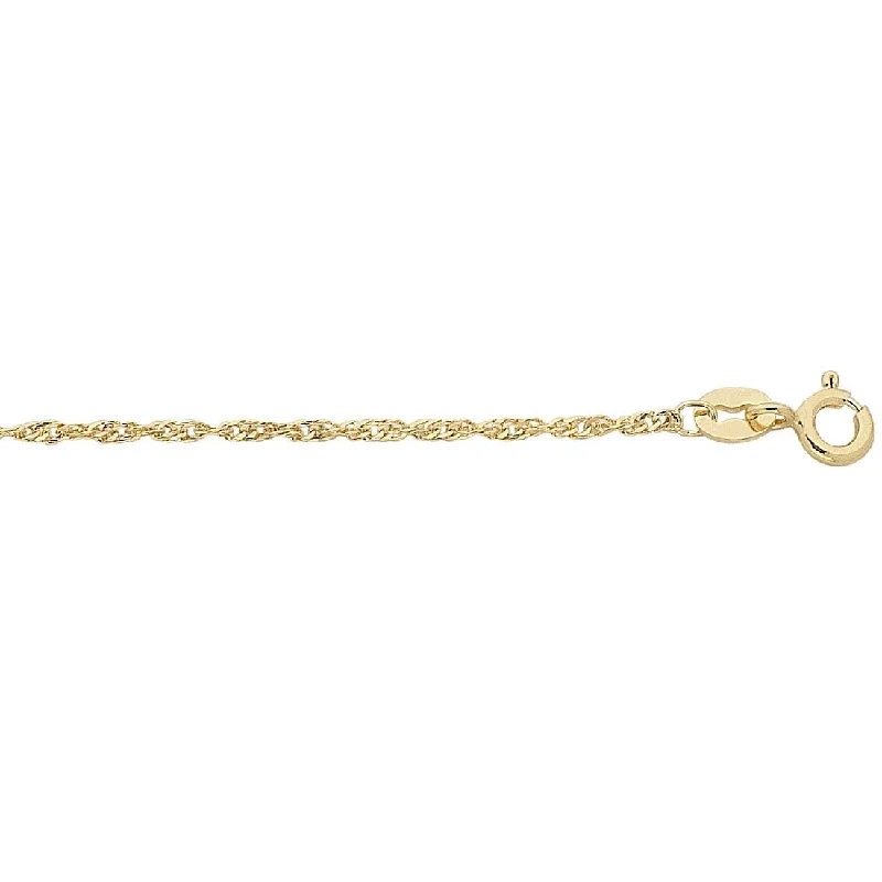 sparkling necklaces for women -9ct Yellow Gold Silver Infused Singapore Twist Necklace 45cm