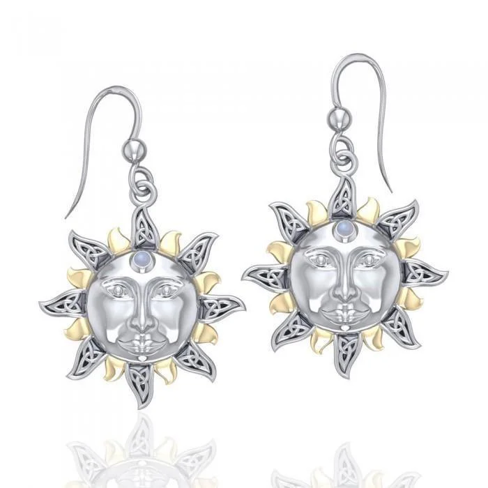 simple earrings for women -Celtic Sun Earrings MER567