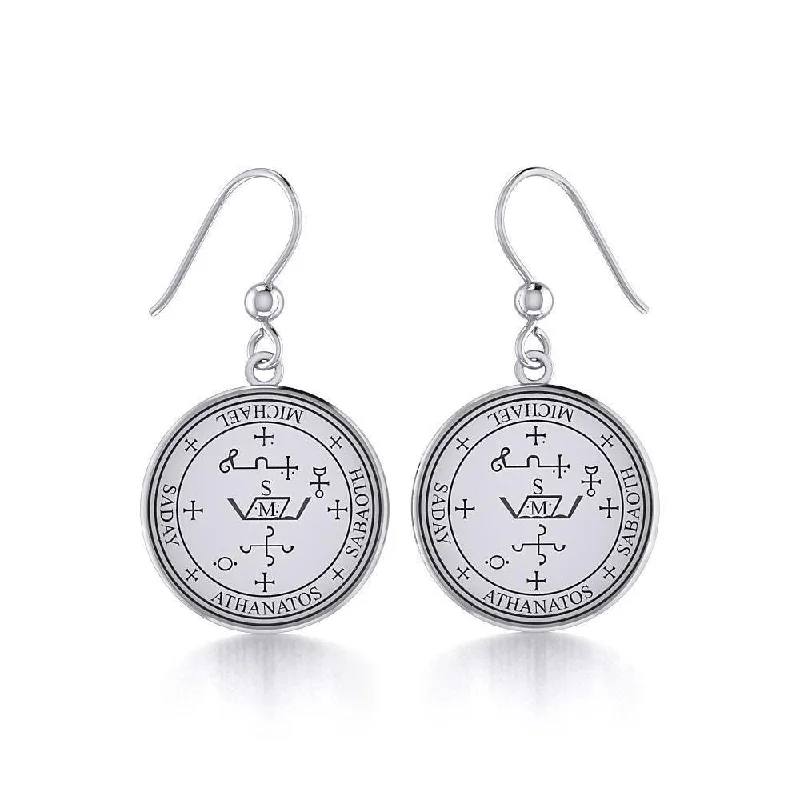 glamorous earrings for women -Archangel Michael Sigil Sterling Silver Earrings TER1544