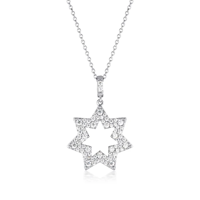 classic diamond necklaces for women -GEORGINI COMMONWEALTH COLLECTION STAR NECKLACE SILVER