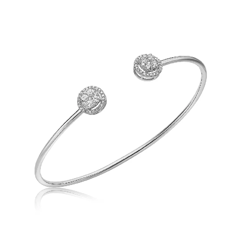 stylish bangles for women -9K White Gold 0.50ct Diamond Torque Bangle