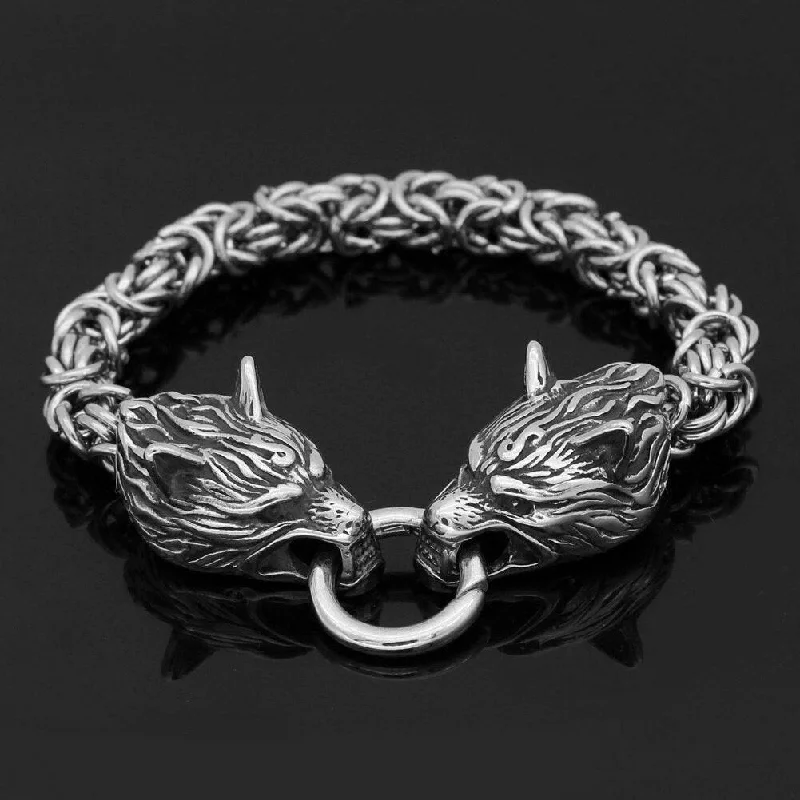 elegant bangles for women -Wolf's Bite Meshed Chain Bracelet - Stainless Steel