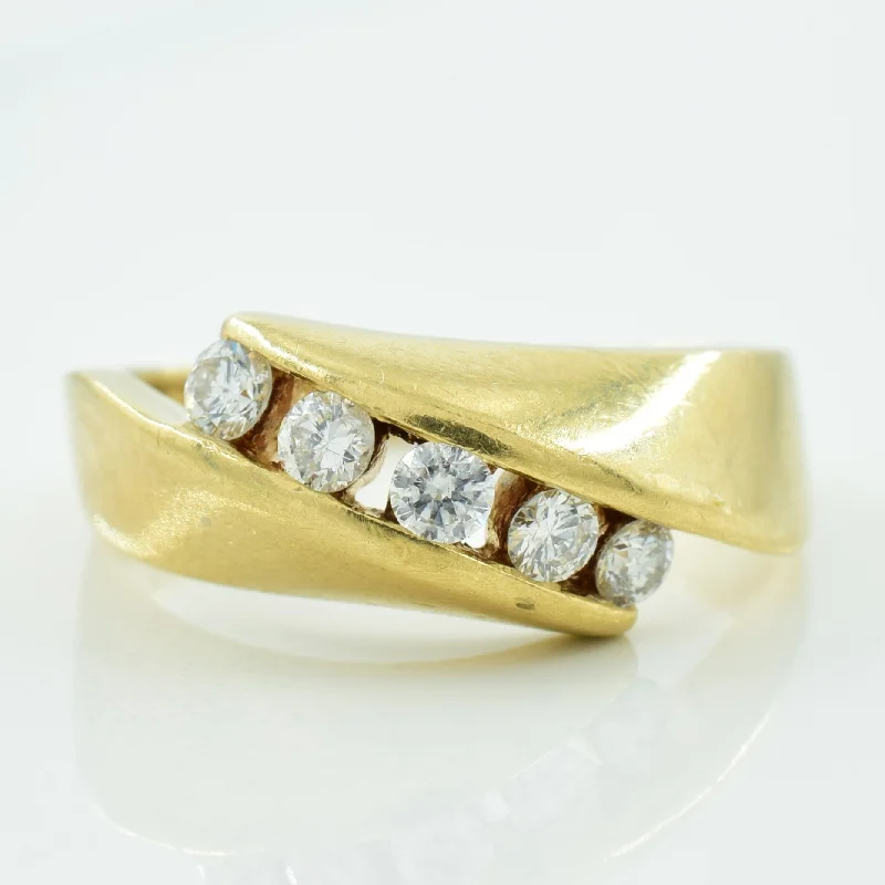 Channel Set Diamond Bypass Ring | 0.20ctw | SZ 5.75 |