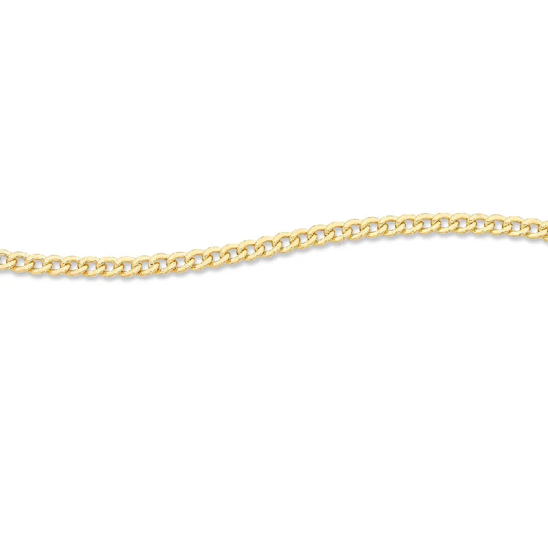 custom name necklaces for women -9ct Yellow Gold Curb Necklace - 60cm