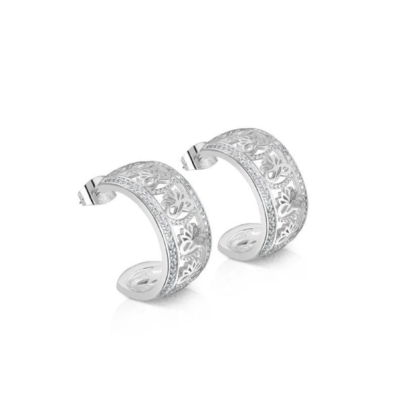 fashion-forward earrings for women -Ti Amo Hoop Earrings - Sterling Silver