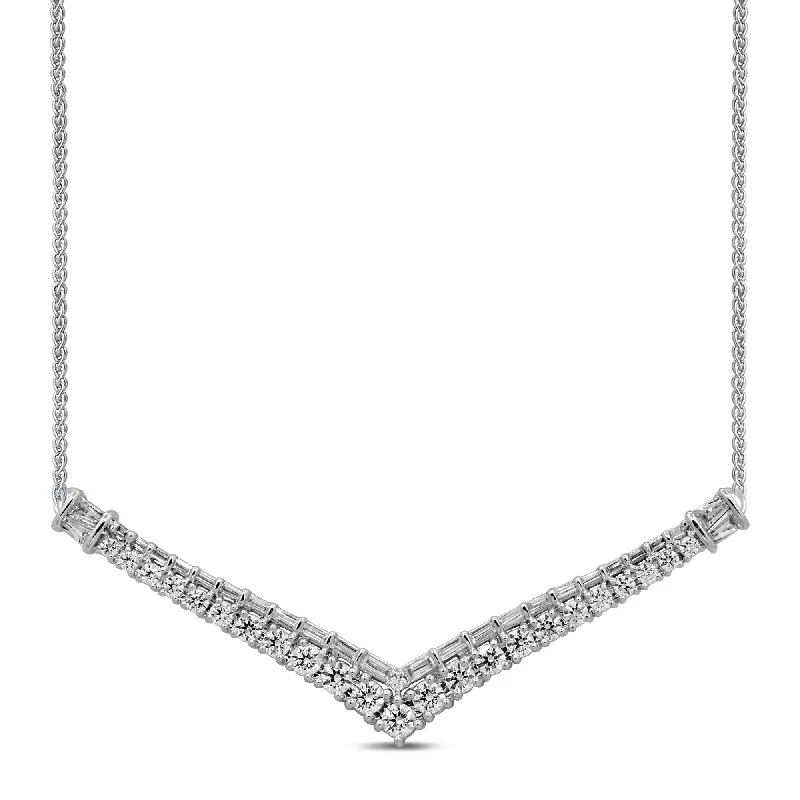 celestial necklaces for women -Brilliant Necklace with 1.95ct of Diamonds in 14ct White Gold