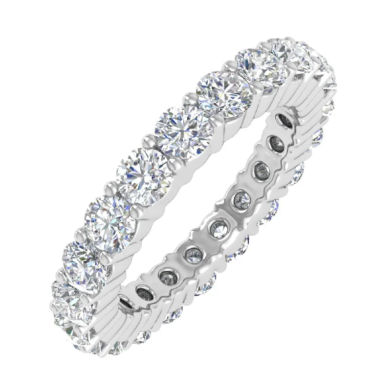 gemstone engagement rings -2 1/2 Carat Prong Set Diamond Eternity Ring Band in Gold