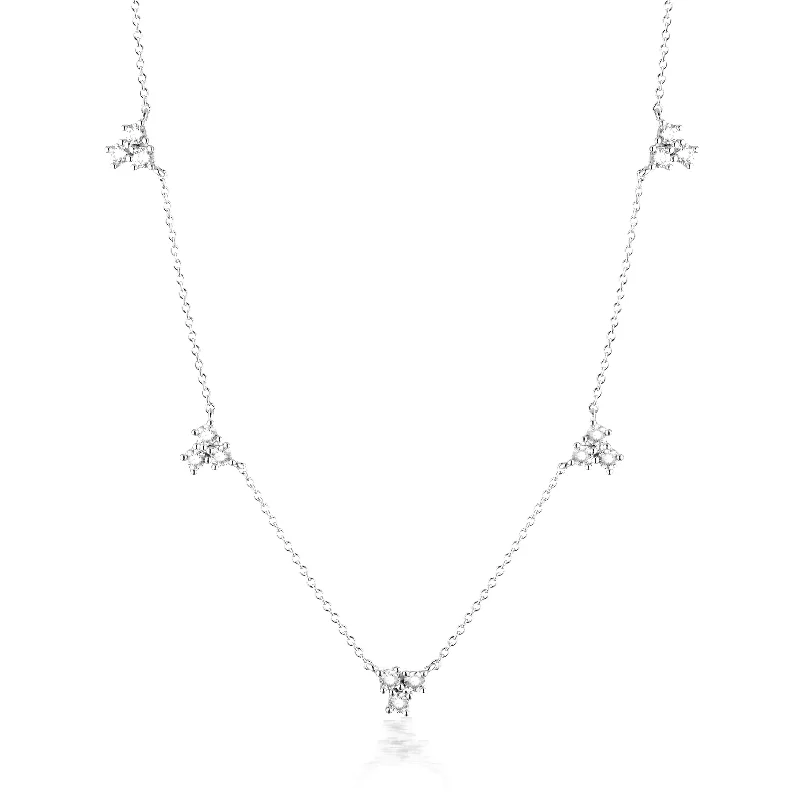 stylish modern necklaces for women -GEORGINI THE LAYERED EDIT TROIS NECKLACE SILVER