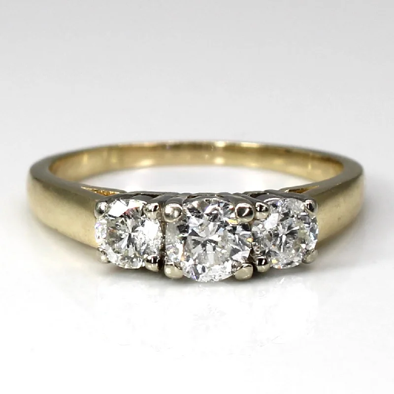 affordable engagement rings -Three Stone Diamond Ring | 0.86ctw | SZ 6.75 |