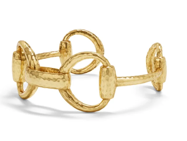 luxury cuff bangles for women -Bracelet - Equestrian Snaffle Bit Link Cuff