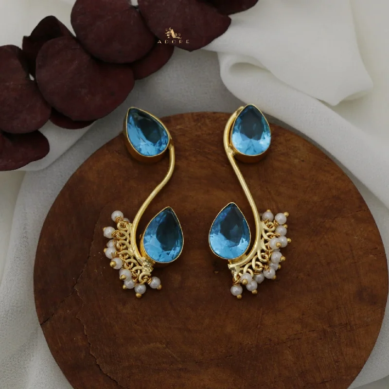 unique earrings for women -Genya Drop Glossy Cluster Pearl Earring