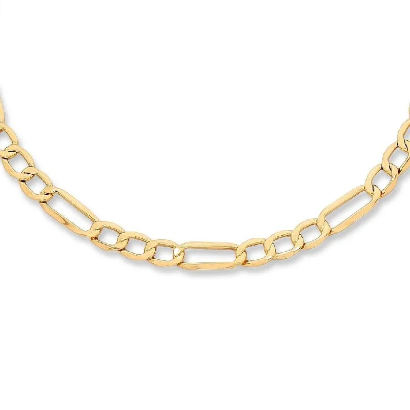 simple necklaces for women -9ct Yellow Gold 1/3 Figaro Chain Necklace 45cm