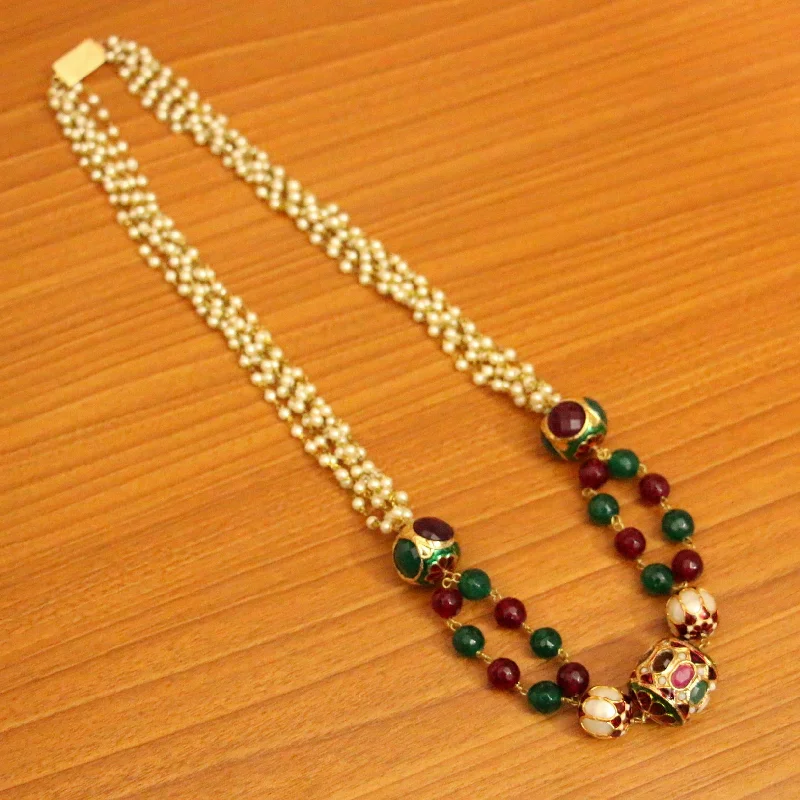 minimalist necklaces for women -Multicolour Meenakari Beads Necklace