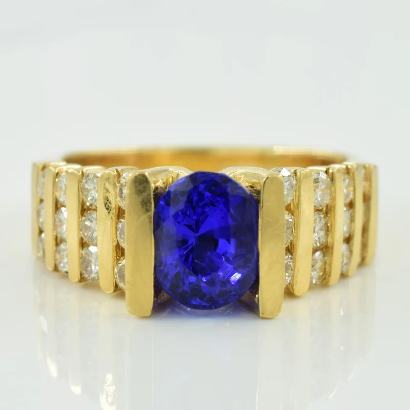 Tanzanite with Diamond Accents Ring | 1.60ct, 0.72ctw | SZ 7 |