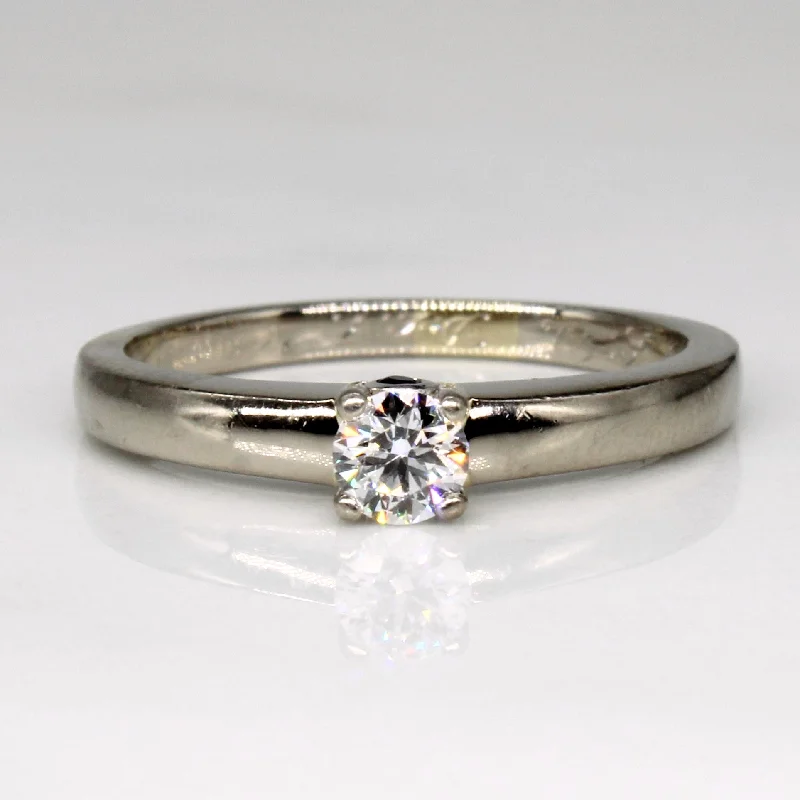 Diamond Solitaire with Hidden Sapphire 10k Ring | 0.22ctw, 0.01 ctw | SZ 6.75 |