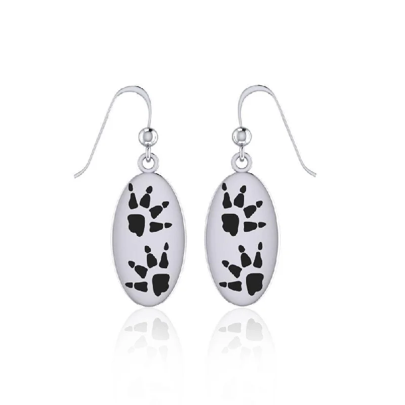 pearl earrings for women -Wolf Tracks Sterling Silver Earrings TER1696