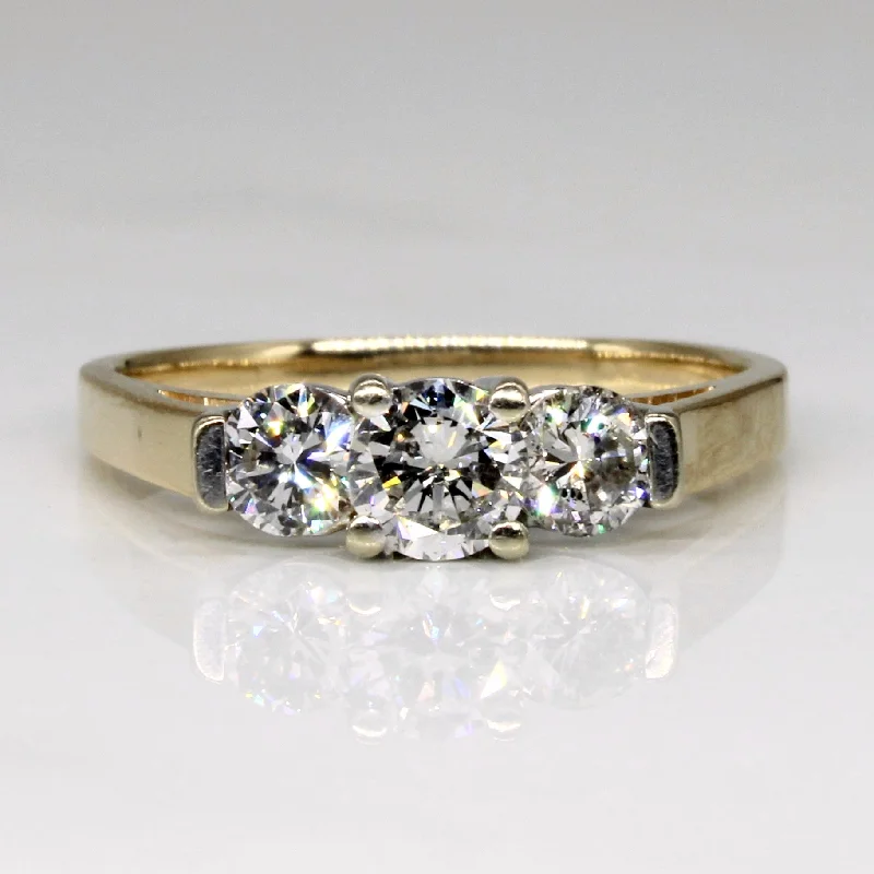 Three Stone Diamond Ring | 0.93ctw | SZ 7.75 |