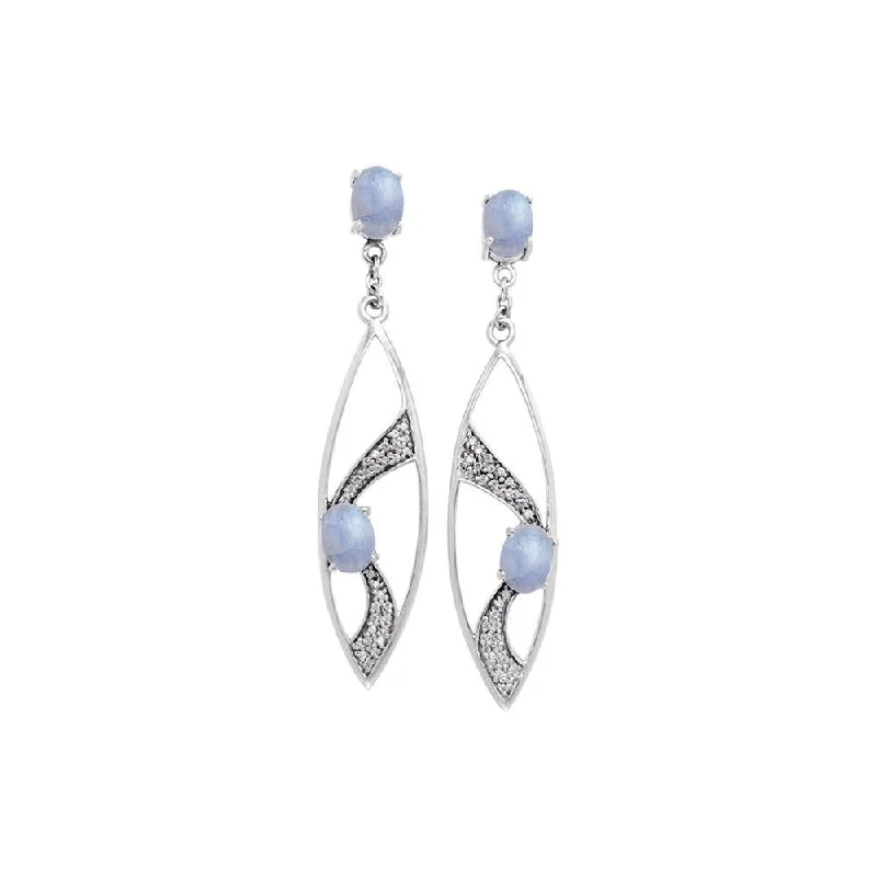 women’s silver hoop earrings -Fantastic Contemporary Silver Earrings with Gemstones TER1201