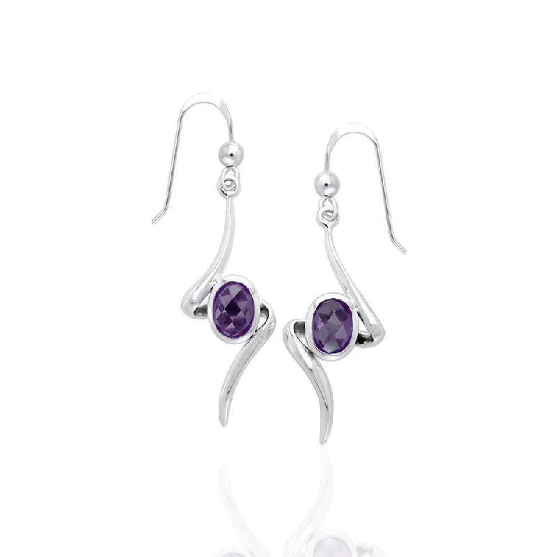 vintage-inspired earrings for women -A gem of hope and magic ~ Sterling Silver Jewelry Earrings with Gemstone TER1139