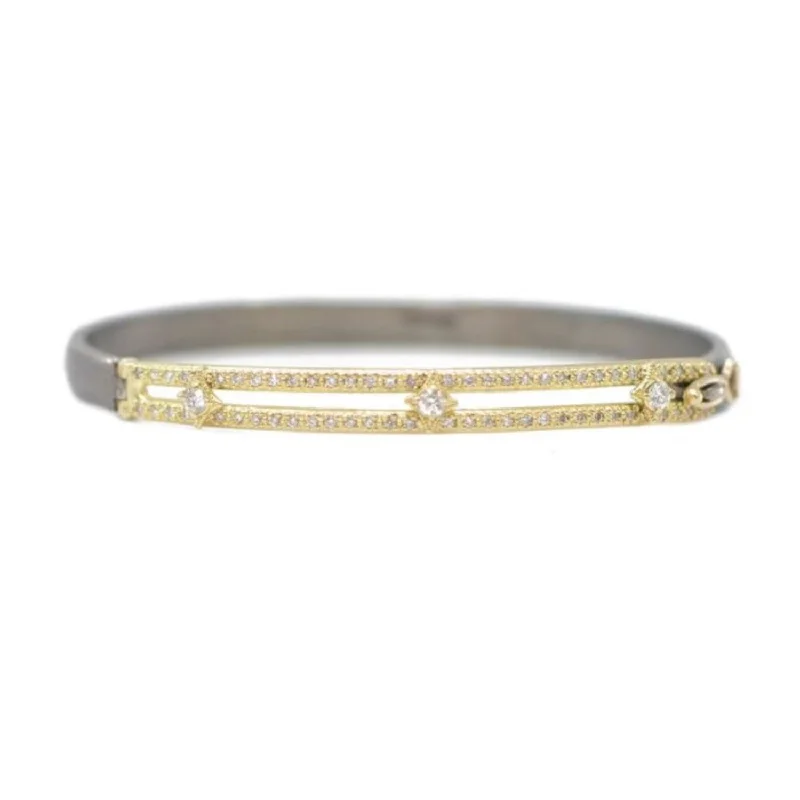 unique bangles for women -18K & Silver Crivelli Huggie Bangle