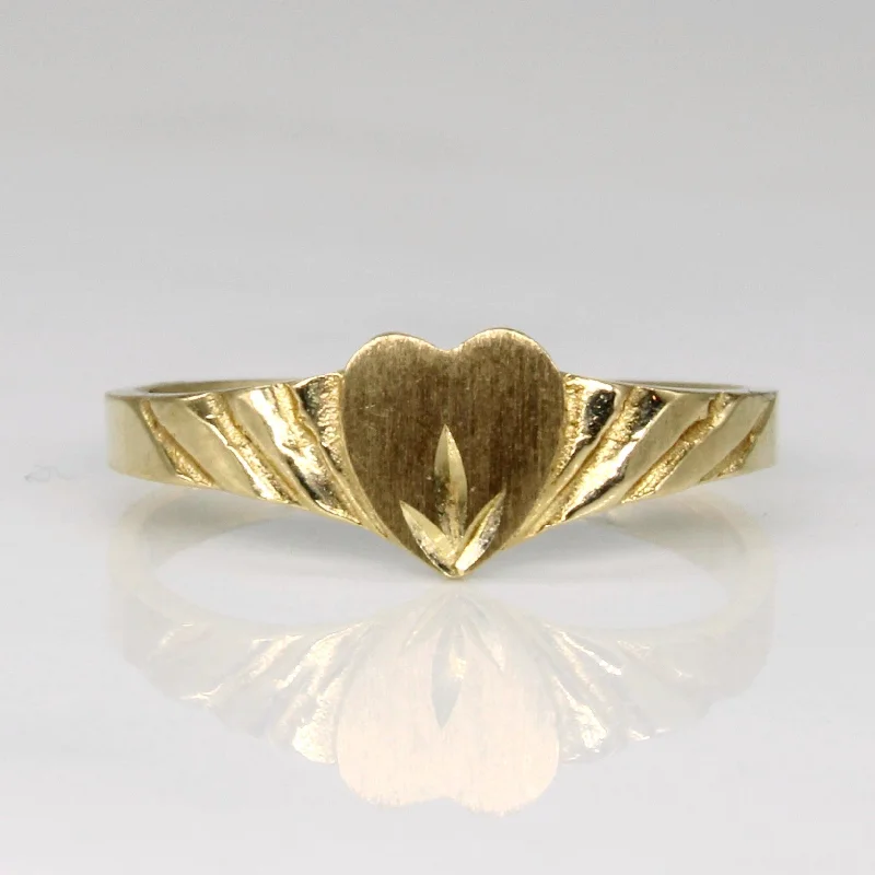 10k Yellow Gold Heart Ring | SZ 3.75 |