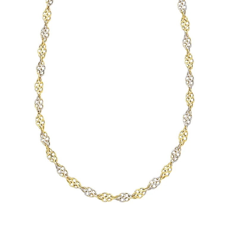 crystal charm necklaces for women -9ct Two Tone Gold Silver Infused Necklace