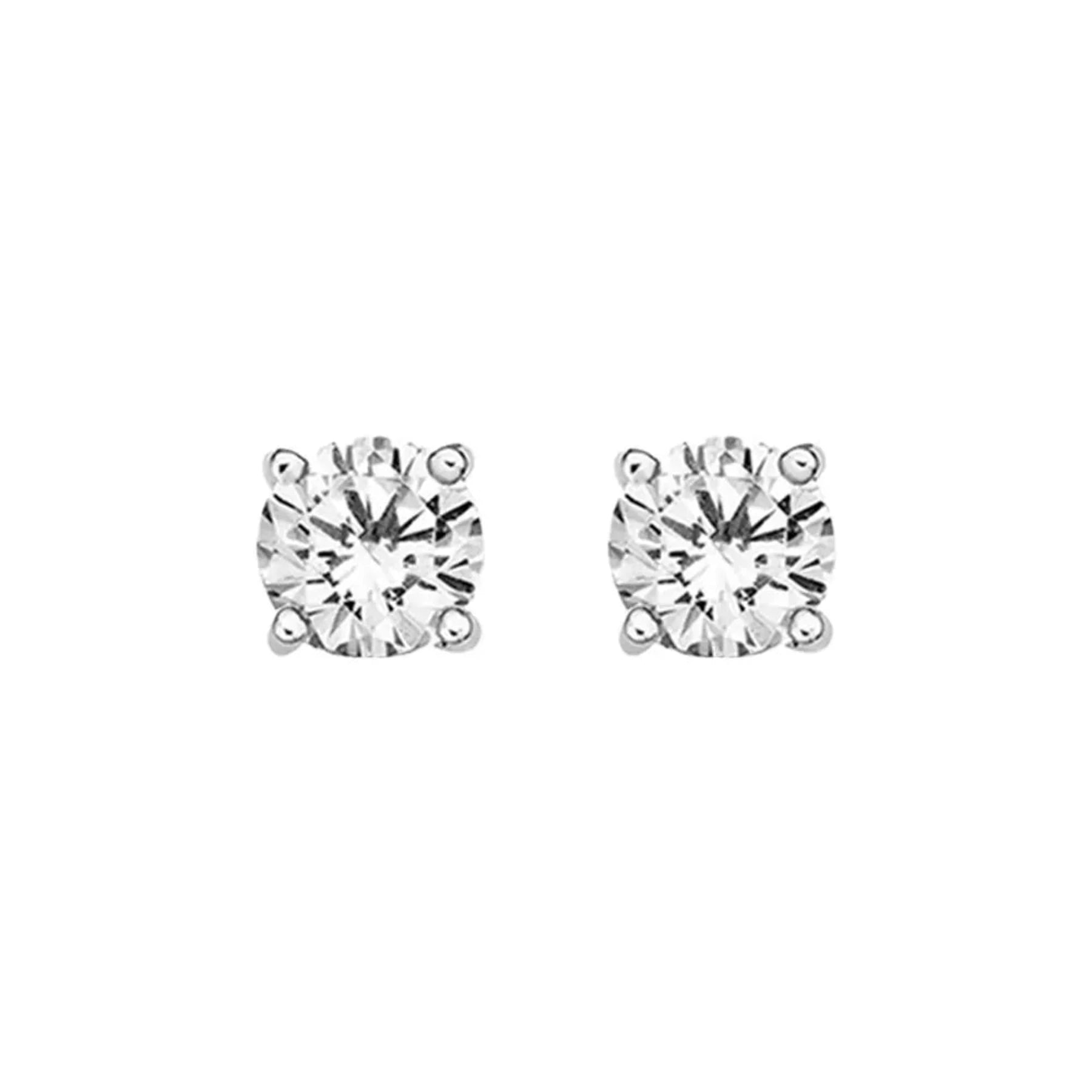 matching earrings for women -6mm Round Cubic Zirconia Stud Earrings - Sterling Silver