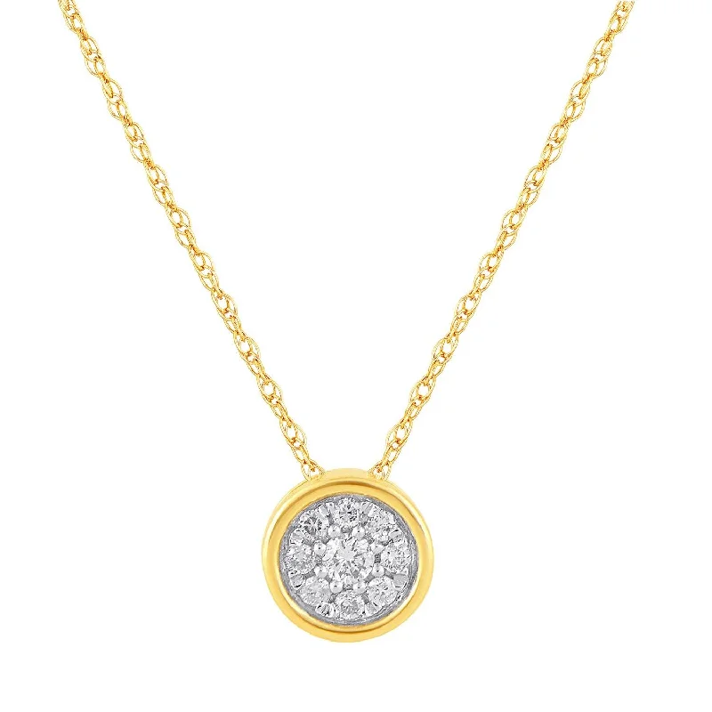 stacked necklaces for women -Surround Necklace with 0.10ct of Diamonds in 9ct Yellow Gold