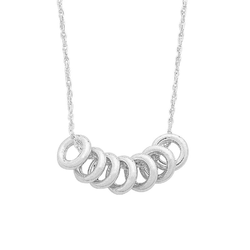 geometric necklaces for women -Sterling Silver Round Lucky Ring Necklace