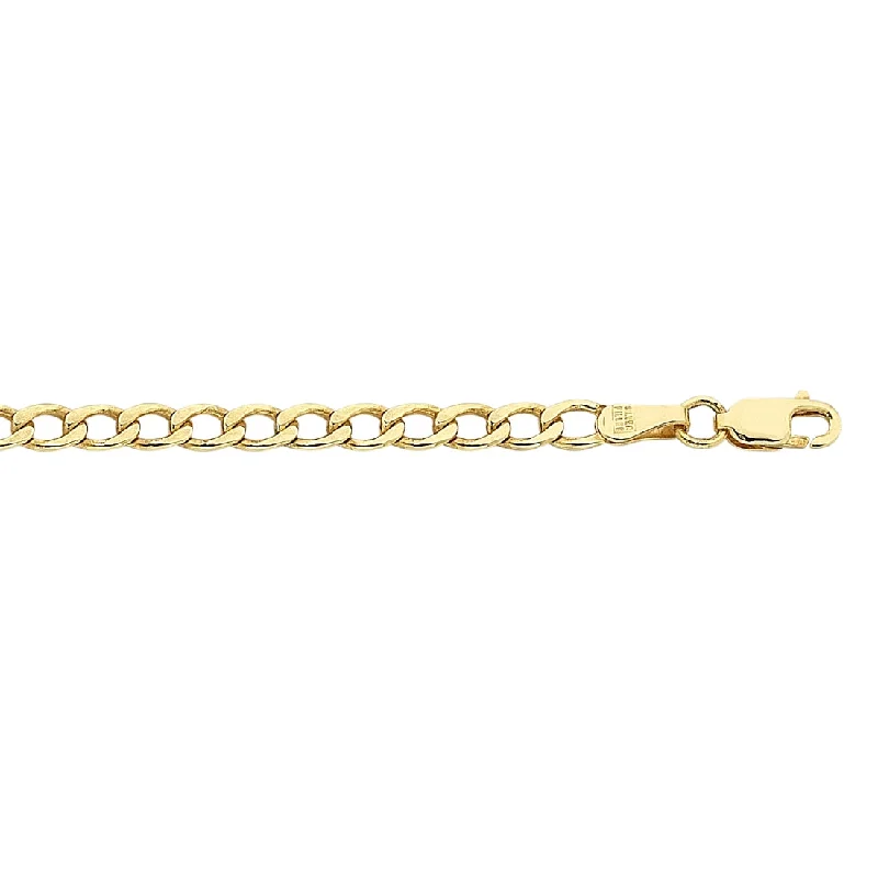 stylish chain necklaces for women -9ct Yellow Gold Silver Infused Curb Necklace 45cm