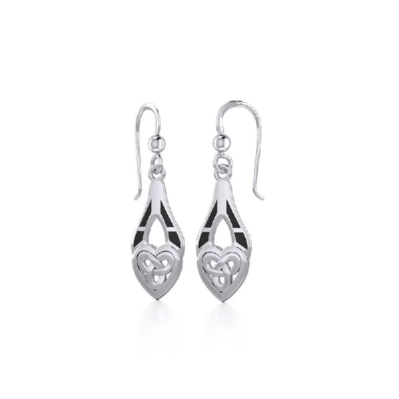 flower-shaped earrings for women -Celtic Knotwork Triquetra Sterling Silver Earrings TE2566