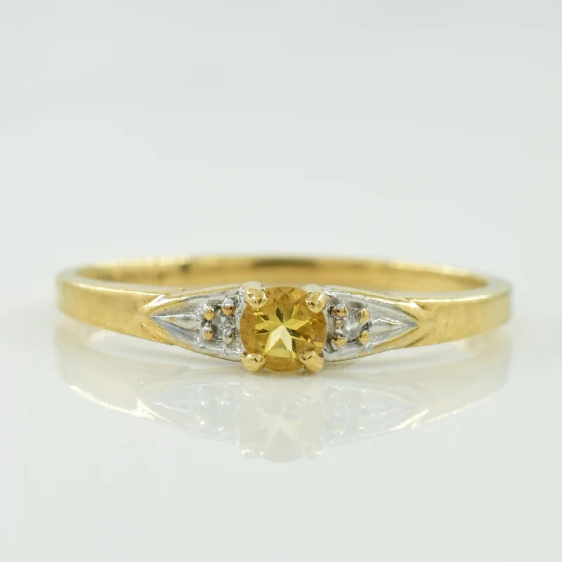 Citrine & Diamond Ring | 0.10ct, 0.01ctw | SZ 5.5 |