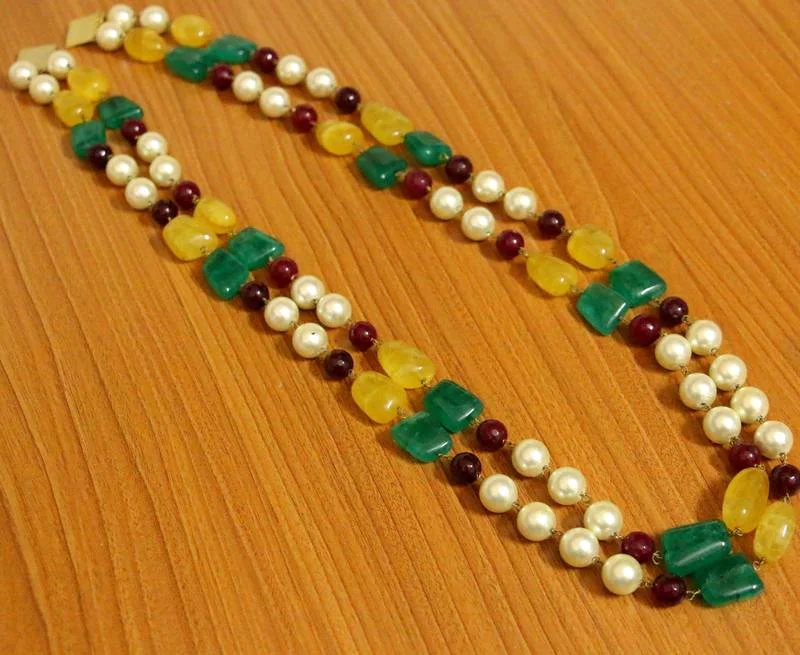 luxury fashion necklaces for women -Multicolor pearl necklaces